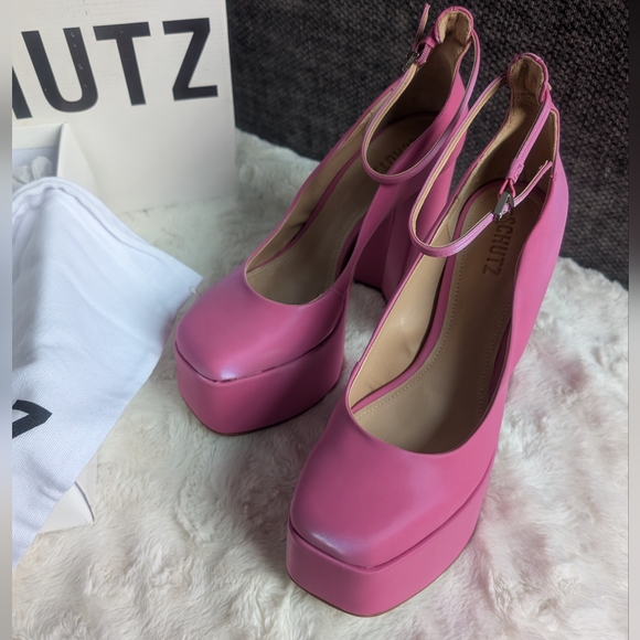 NIB Shutz Darlene Ankle Strap Pump in Pink Size 10 - Picture 2 of 12
